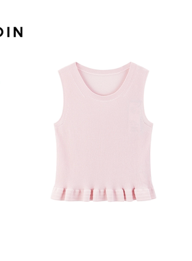 【商场同款】乐町波浪边背心针织夏新款凉感垂顺U领上衣C1EFG2175