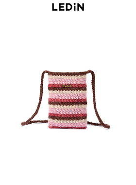 【商场同款】乐町2024年新品冬季条纹钩针手机包C2YFE4163