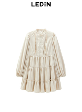 【商场同款】乐町韩系娃娃式甜美连衣裙冬新款长袖裙子C1FAE4