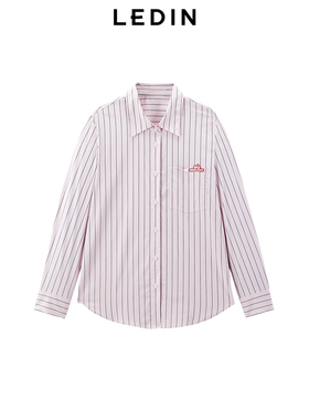 【商场同款】乐町2025春季新款学院风宽松条纹衬衫外套C2CAF1303*