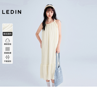 【商场同款】乐町无袖挂脖连衣裙2025年夏季新款裙子C1FAF2429