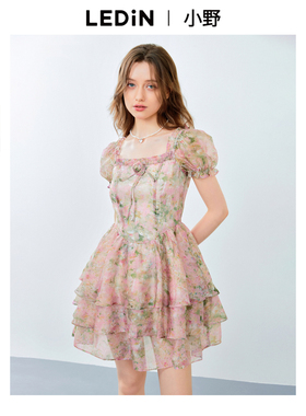 【小野新泽联名】乐町夏新款玛德琳玫瑰心动连衣裙C1FAE2231