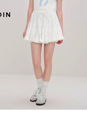 【商场同款】乐町甜美小白裙秋季新款蛋糕裙A字半身裙C1GEF3128