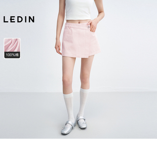 乐町粉色休闲短款裙裤25年夏季新款甜酷少女长腿小个子百搭女裤子