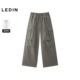 商场同款 乐町复古褶皱工装 裤 休闲百搭复古伞兵裤 子C2GBF2524