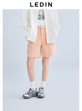 【商场同款】乐町2025夏季新款松紧腰工装风牛仔中裤女C2HBF2178