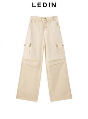 【商场同款】乐町少女感工装阔腿长裤新款宽松休闲裤子C2GBE3323