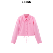 商场同款 系带设计宽松衬衫 乐町新款 短款 C2CAE3227 秋季