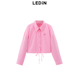 商场同款 系带设计宽松衬衫 乐町新款 短款 C2CAE3227 秋季