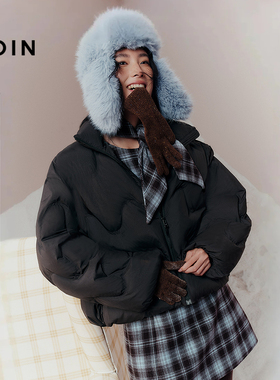 【繁星】乐町商场同款鹅绒羽绒服冬季新款闪亮短款外套C1ACF4314