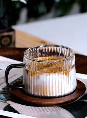 北欧高颜值高硼硅玻璃咖啡杯