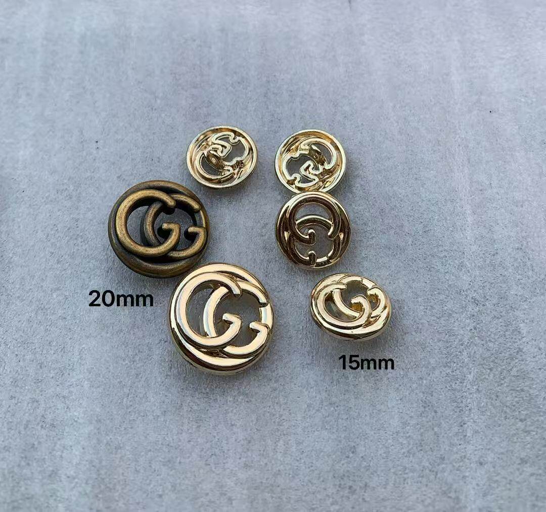 金属圆形字母古铜色浅金纽扣大衣毛衣牛仔外套裤裙子装饰扣子