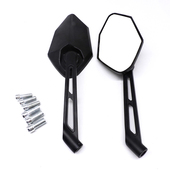 新款 通用倒车镜反光镜半CNC压铸大视野辅助黑色后视镜 摩托车改装