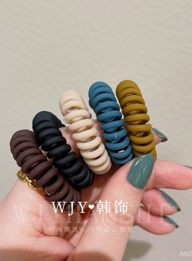 韩版磨砂哑光小号电话线螺旋发圈扎头皮筋简约网红扎高马尾皮套女