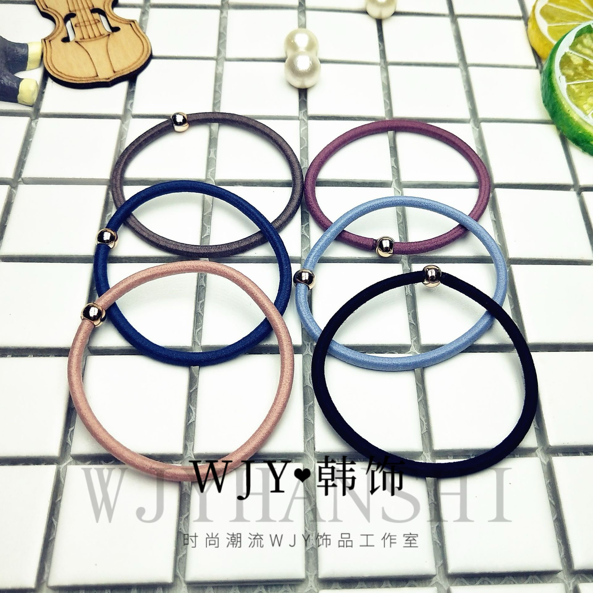 ins韩版基础细款头绳简单小珠子发圈发绳扎头发橡皮筋马尾辫皮套