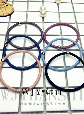 ins韩版基础细款头绳简单小珠子发圈发绳扎头发橡皮筋马尾辫皮套