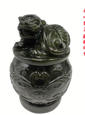泰山碧玉石貔貅玉玺印章招财客厅