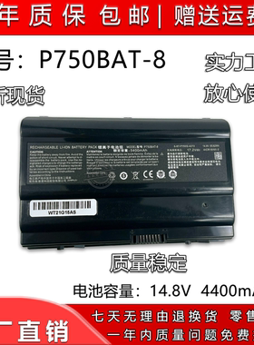 适用未来人类X599 X799 蓝天P770ZM P750BAT-8 P751ZM 笔记本电池