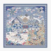 24小时下架90 90双面印花重磅真丝斜纹绸大方巾桑蚕丝1条特别回馈