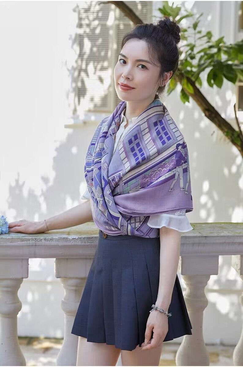 奢茉荔秋冬纯手工设计丝巾原创女