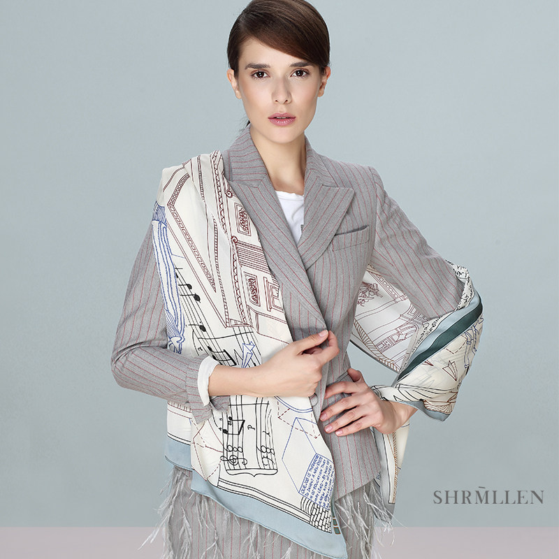 原创高端设计真丝长女丝巾围巾桑蚕丝正品防晒披肩秋冬限量丝巾