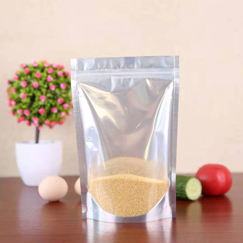 阴阳自立袋自封袋半透明食品包装袋干果杂粮花茶镀铝箔塑料袋爆款