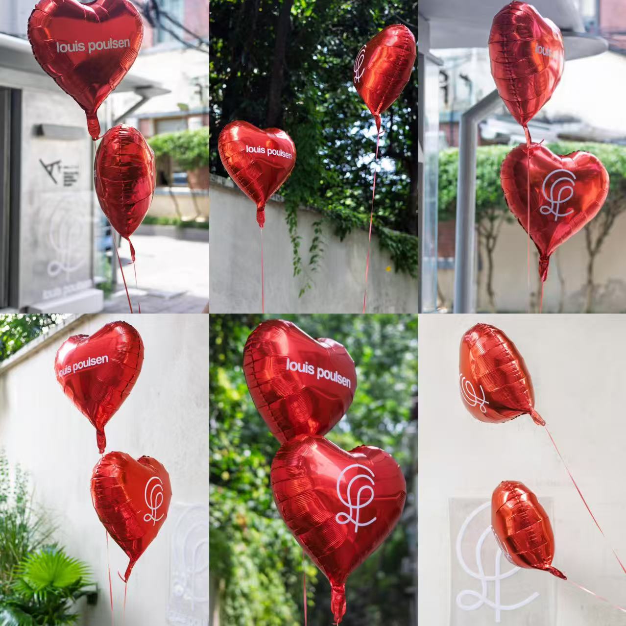 爱心铝膜气球定制logo广告印字心形氦气飘空中秋国庆装饰场景布置