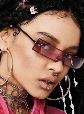 小框长方形透明个性墨镜网红同款