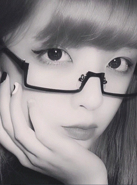 动漫日系半框金属链条眼镜