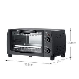 美的家用电烤箱PT1012/T1-108小型简易灵活调温烘焙10升小容量