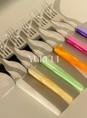 [YURUUI设计师]法国Capdeco彩色亚克力手柄不锈钢家用刀叉勺餐具