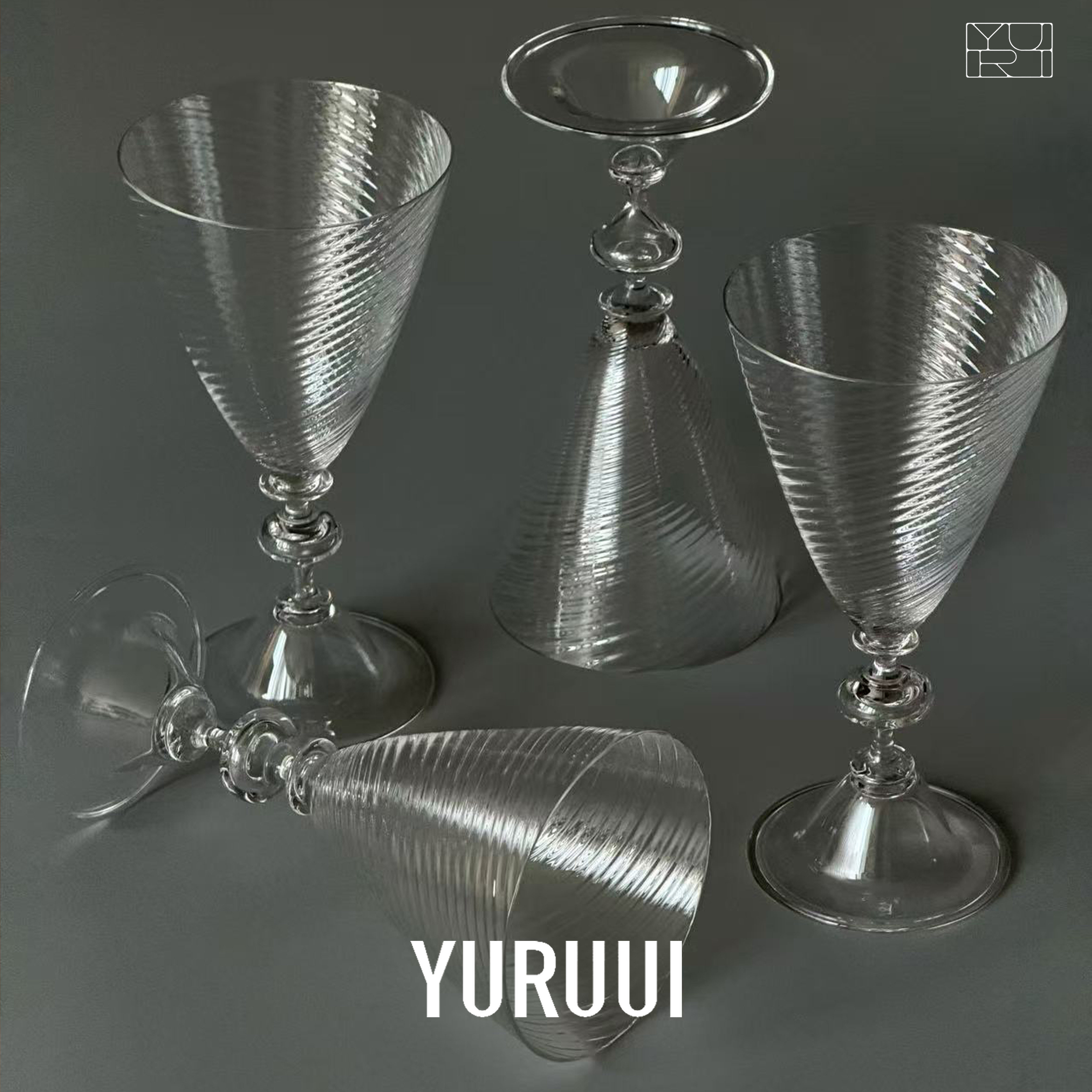 [YURUUI设计师]捷克STEPANEK小众设计师透明色螺纹Plzen家用酒杯,餐饮具,鸡尾酒杯,淘宝优惠券,粉丝福利购,淘宝优惠卷