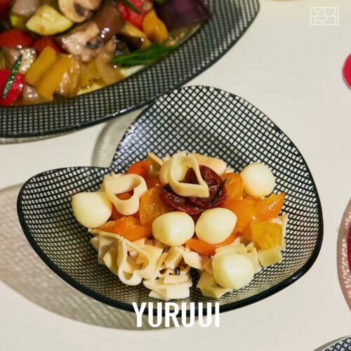 [YURUUI设计师]韩国Eding彩色方格玻璃心心碗S