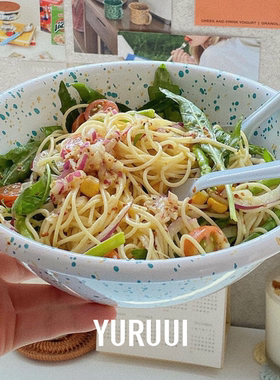 [YURUUI设计师]韩国EDING搪瓷泼墨水果盆水果碗料理盆