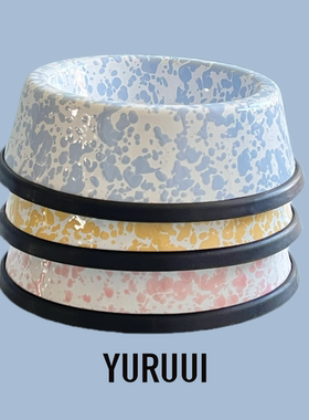 [YURUUI设计师]美国Crow Canyon经典泼墨宠物碗宠物盆狗狗猫猫碗