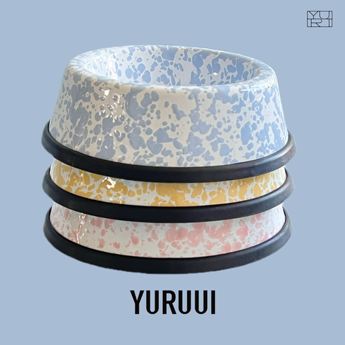 CrowCanyon泼墨搪瓷宠物储粮桶