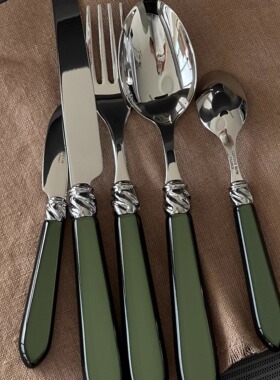 [YURUUI设计师]法国CAPDECO DIANA系列祖母绿色不锈钢叉勺西餐具