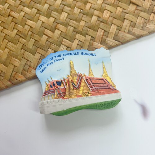 泰国旅游纪念新款手工创意曼谷玉佛寺吸铁石mcnets装饰冰箱贴树脂