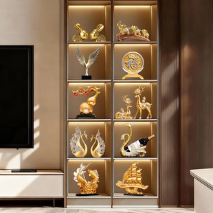 新中式家居双开5层套装玻璃酒柜高端装饰品轻奢电视柜摆件乔迁礼