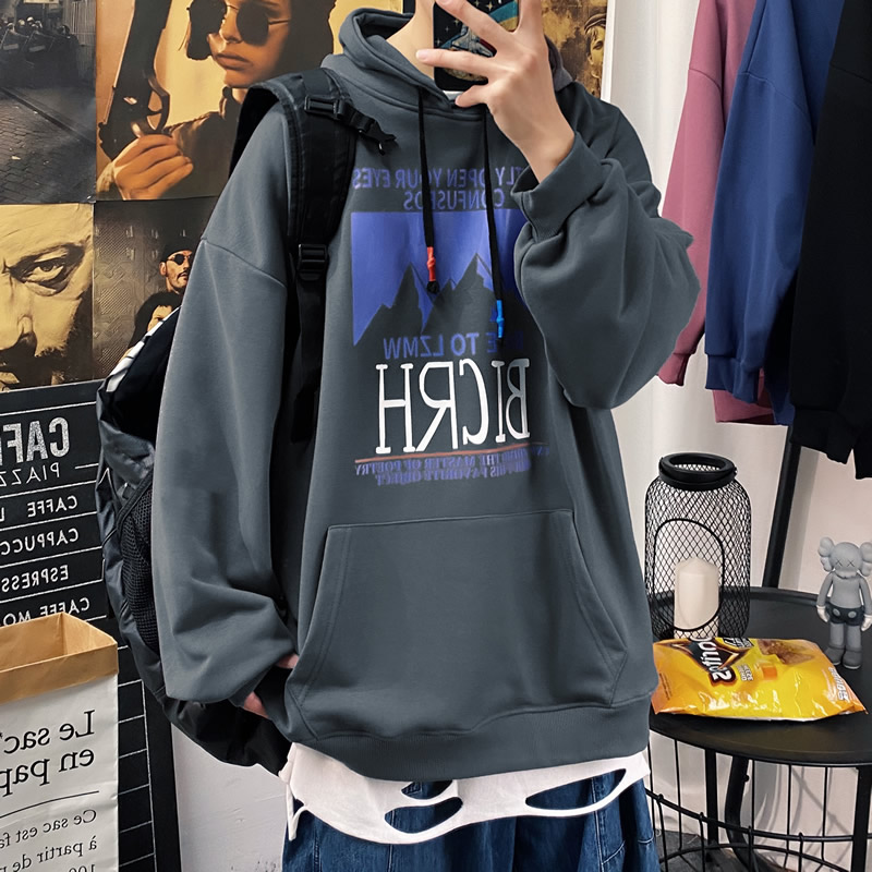 Poster sensitive polyester new printed sweater coat men's wear