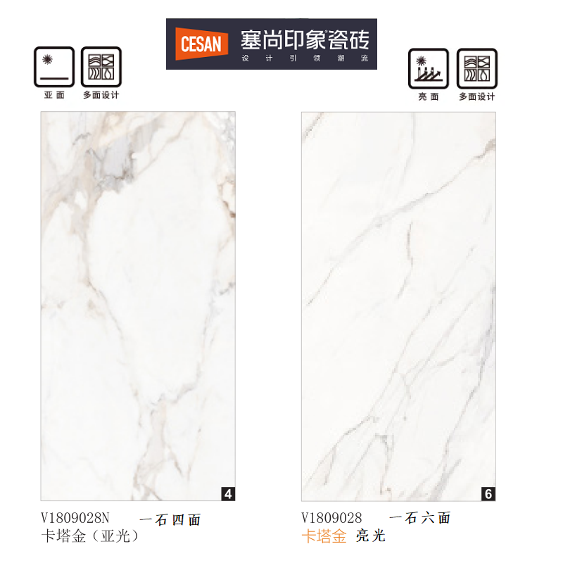 诺贝尔瓷砖 塞尚印象 卡塔金 亚光V1809028N 亮光V1809028 地砖