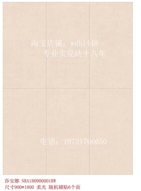 诺贝尔瓷砖 莎安娜 NRA180900001RW 柔光 尺寸900X1800