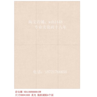 诺贝尔瓷砖 莎安娜 NRA180900001RW 柔光 尺寸900X1800