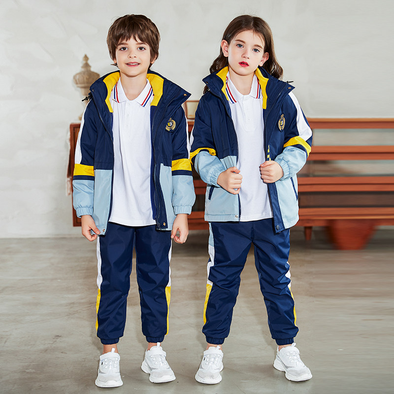 小学生校服秋冬套装冲锋衣三件套儿童班服运动服幼儿园园服老师服