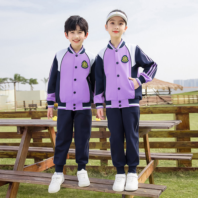 校服套装小学生夏季短袖儿童运动班服三件套幼儿园教师园服春秋装