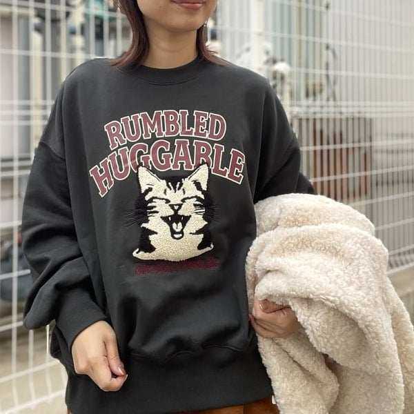 真原25AW秋冬日系BEAMS旗下可爱萌猫咪刺绣字母印花宽松甜美卫衣,个性定制/设计服务/DIY,棉服工装,淘宝优惠券,粉丝福利购,淘宝优惠卷