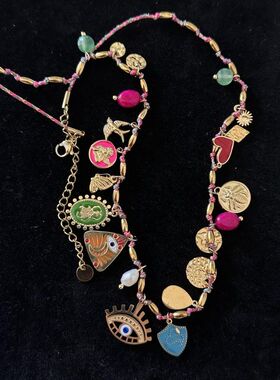 氛围感度假多吊坠手链项链好看氛围拿捏