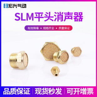1寸 气动电磁阀消声器全铜制平头消音微型BSLM