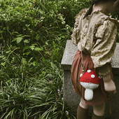 幼儿园男女童外出可爱针织小蘑菇斜挎包宝宝迷你可爱小配饰包包潮