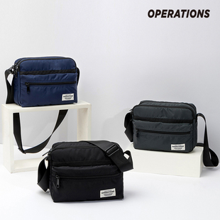 新款日系纯色潮牌尼龙邮差包时尚休闲工装多层功能防水单肩斜挎包